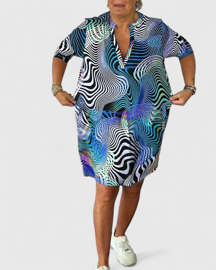 הלינאה - שמלת צווארון וי מעודנת