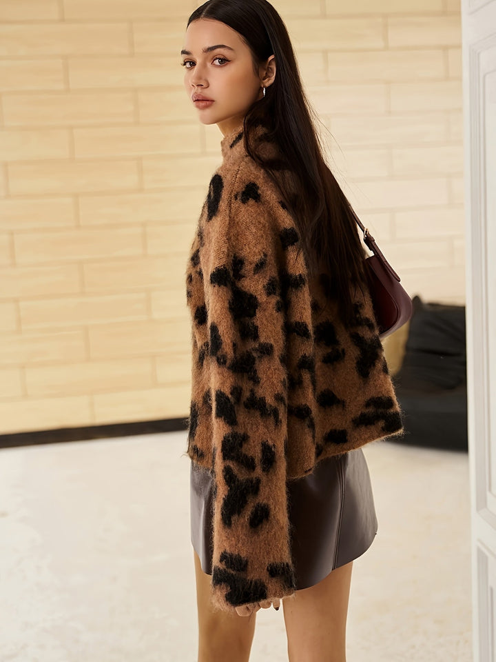 אלגנטסוט™ | סוודר הדפס מנומר לנשים