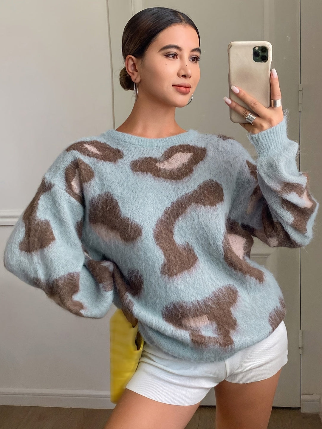 אוברסייז™ | סוודר מנומר רחב לנשים