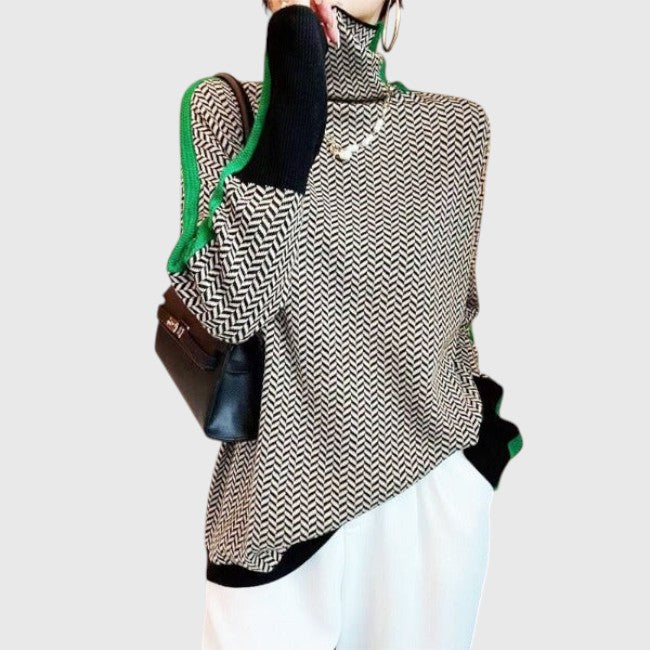 הדר – סוודר אלגנטי עם צווארון גבוה