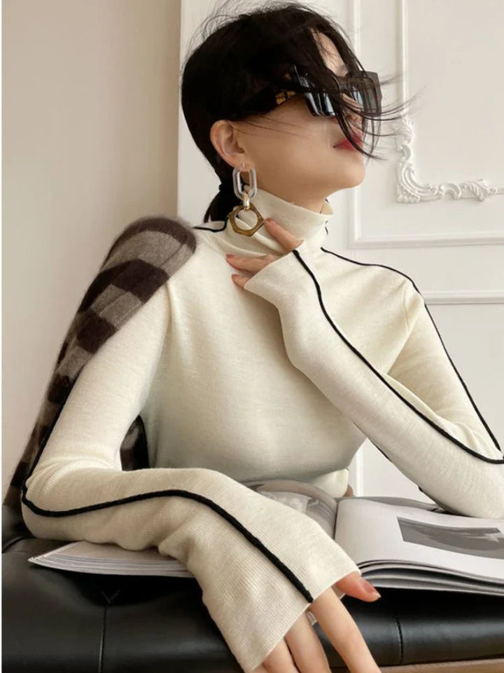 יערה – סוודר אלגנטי עם צווארון גבוה