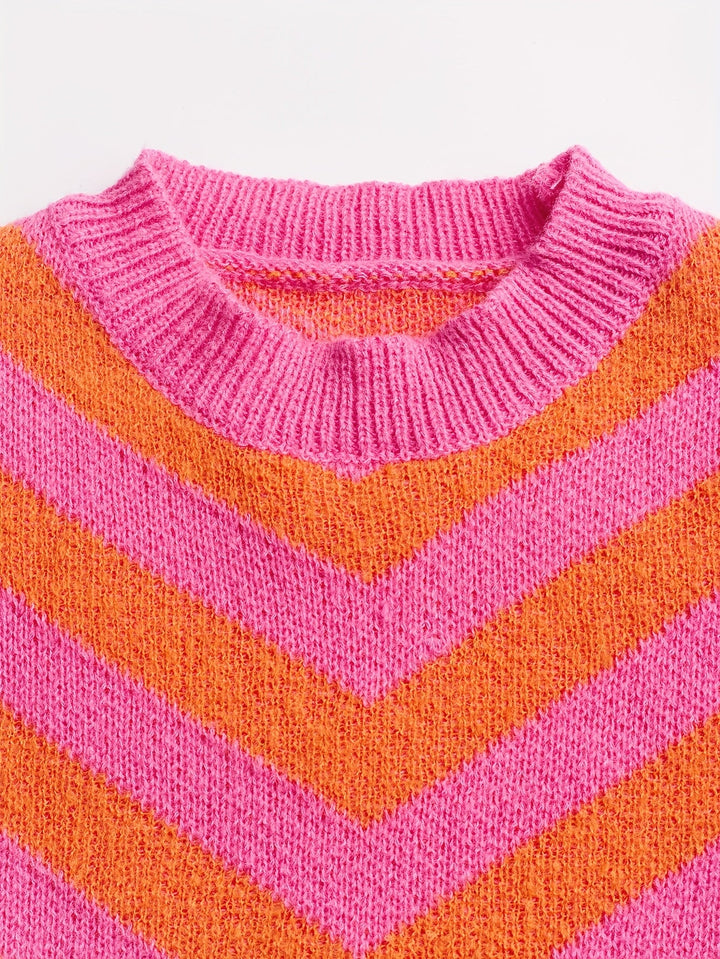 סטרייפ™ | סוודר פסים בלוקי צבע לנשים