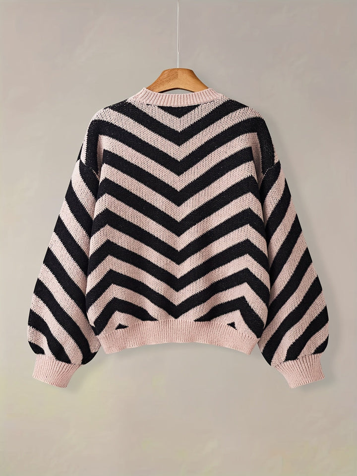 סטרייפ™ | סוודר פסים בלוקי צבע לנשים