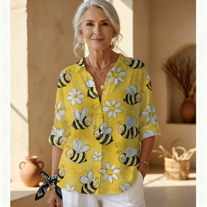 פרנקה - חולצת פריחה דבורה