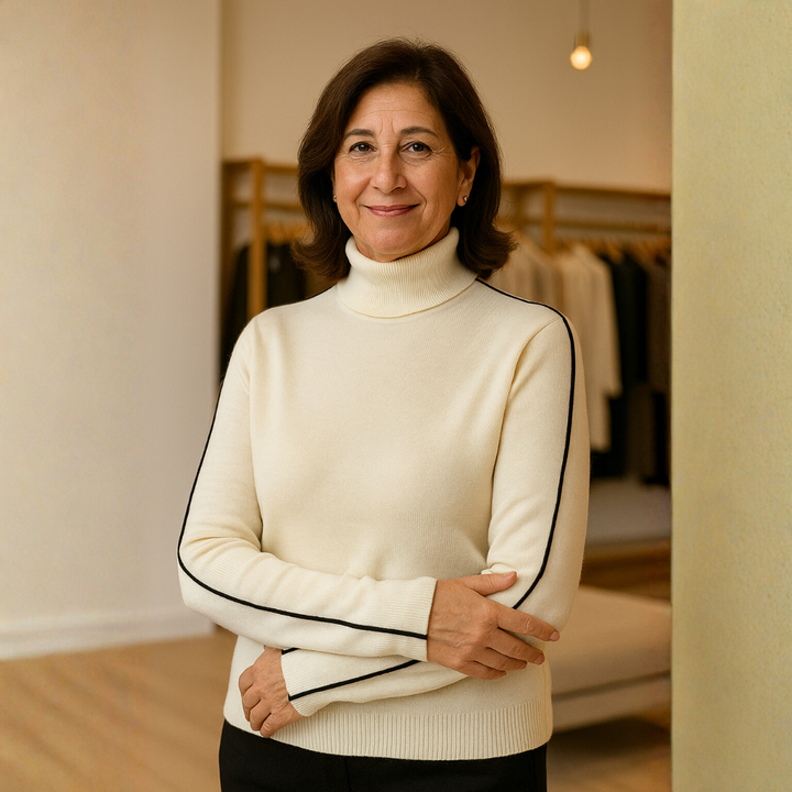 יערה – סוודר אלגנטי עם צווארון גבוה